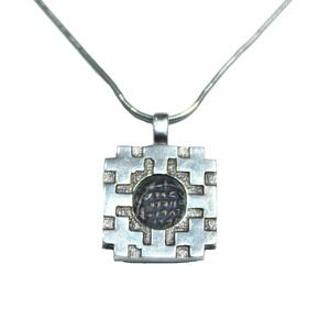 Israel Ancient Coin Judea 37-40 BCE Bronze Prutah Sterling Silver Cross Pendant